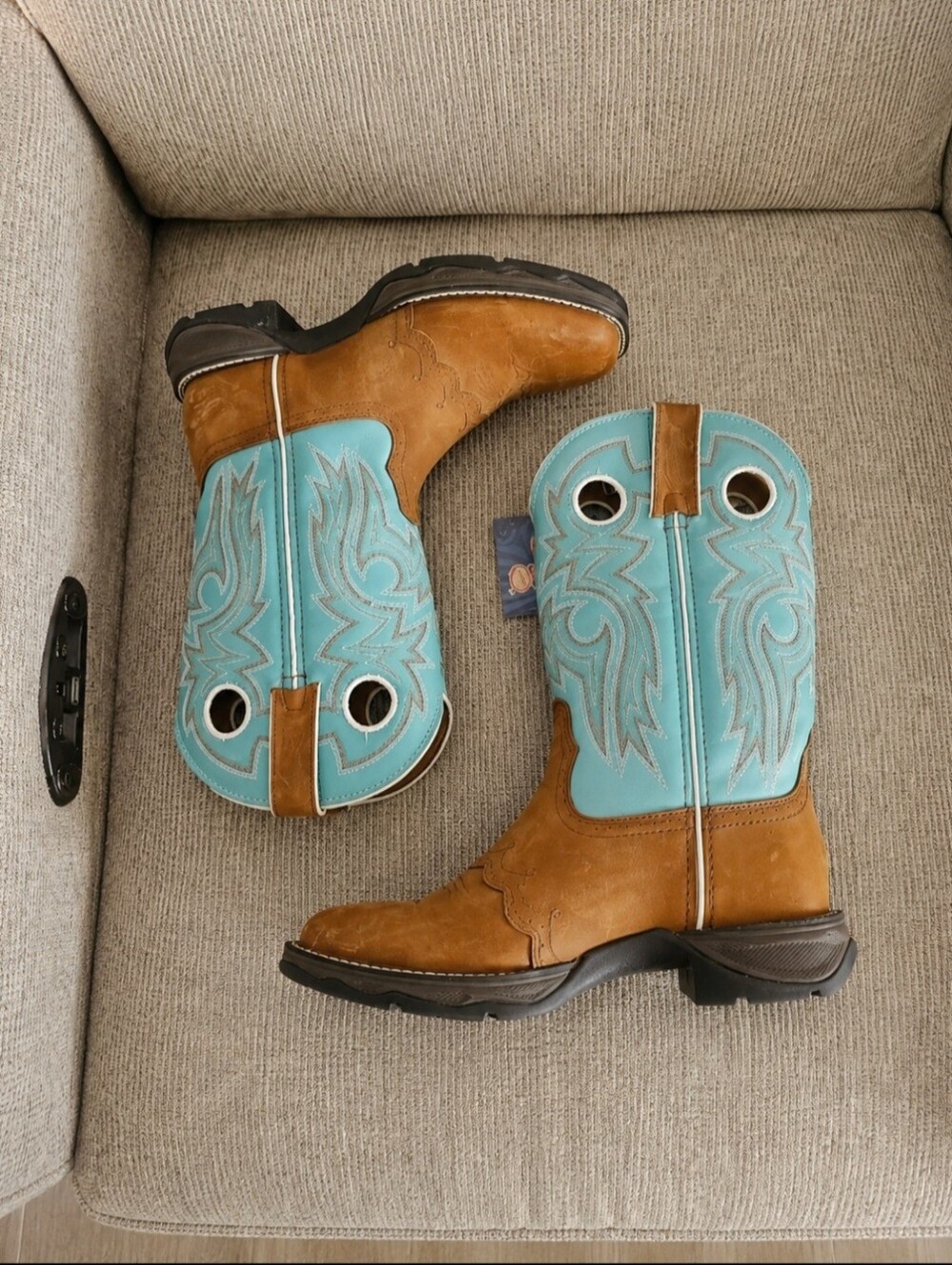 Durango Lady Rebel Women's Powder N'' Lace Saddle Western Boots Size 6.5 - Picture 2 of 9